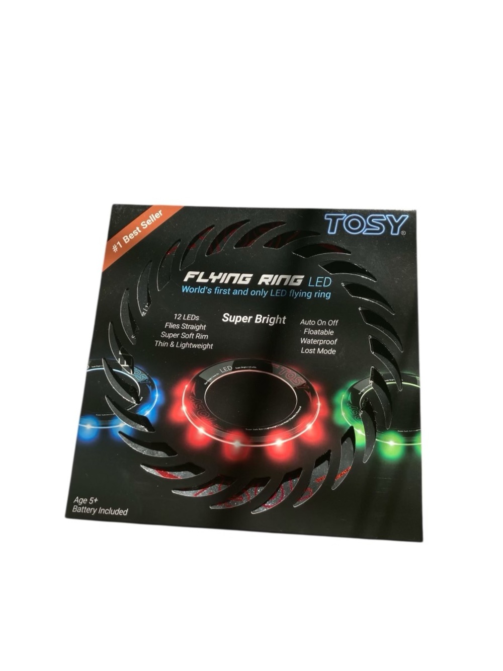 New LED Light-Up Flying Disc — Red & Black